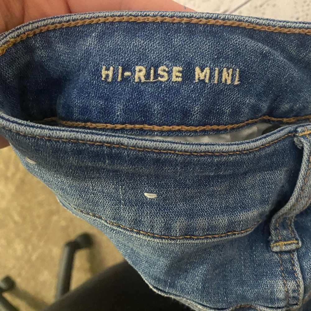 American eagle high rise mini skirt denim distressed size 4 - Picture 6 of 6